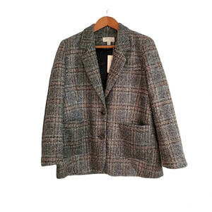 See U SOON Gray Plaid Blazer Jacket  Longsleeves Size S WOMEN'S